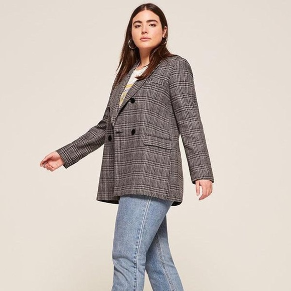 Reformation Jackets & Blazers - Reformation Plaid Wool Blazer Jacket